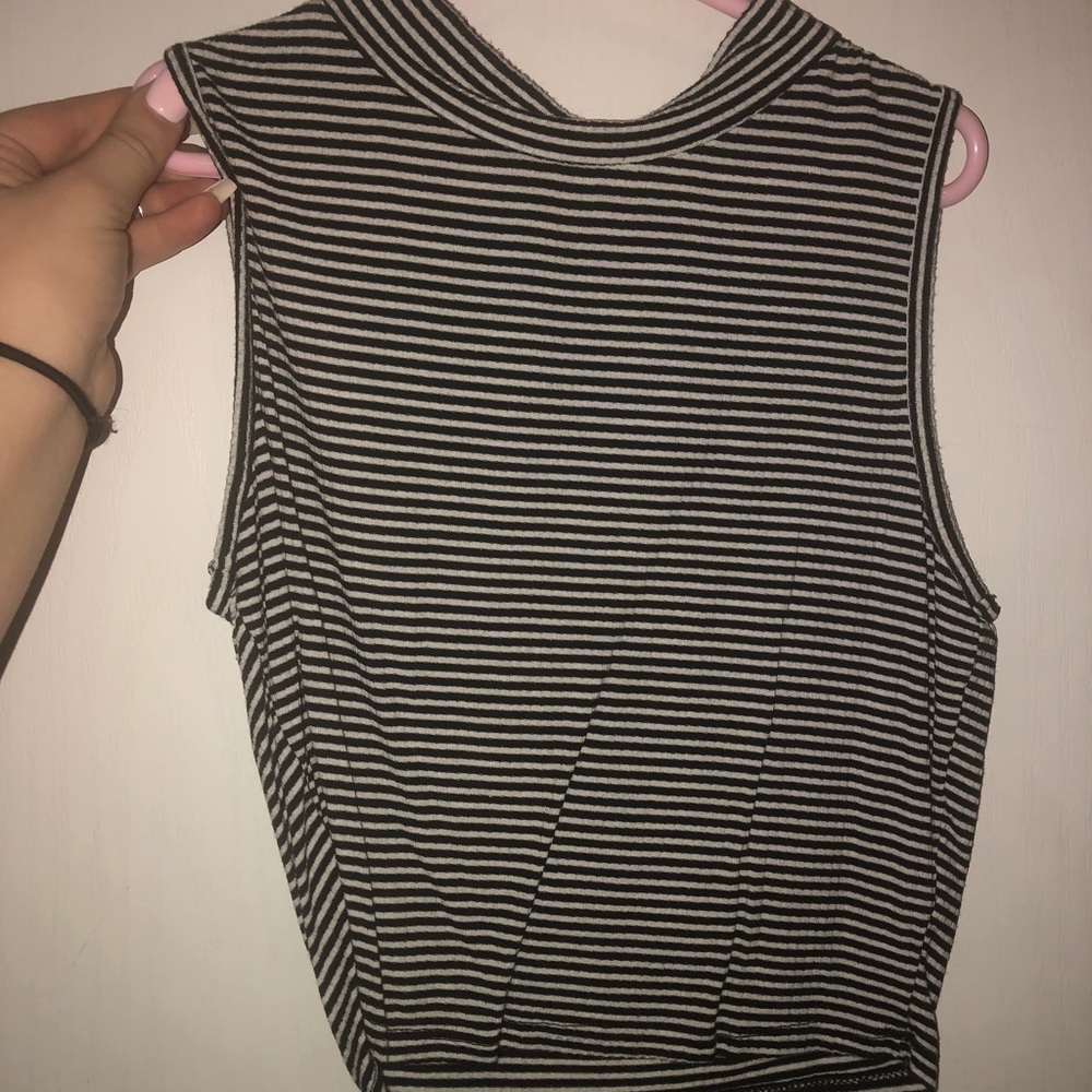 black and white striped crop top (never worn)